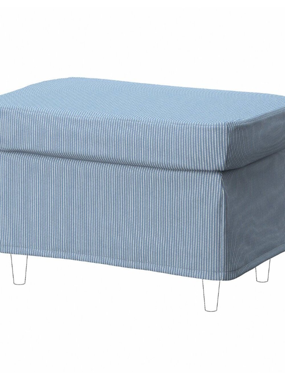 New IKEA STRANDMON Slipcover For Ottoman blue/beige stripe Cotton 205.819.41
